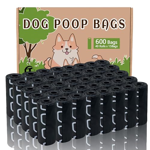 Detalle de AiTodos® 600 pezzi Sacchetti Cane Cacca 31x22cm Nero PE, 40 Rotoli