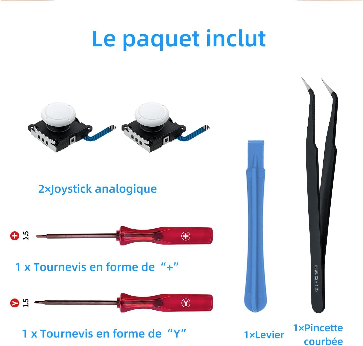 Thumbnail 4 de Kit de réparation Joy-Con Mcbazel (Switch / Switch Lite / Switch OLED) avec joysticks de rechange et tournevis Triwing