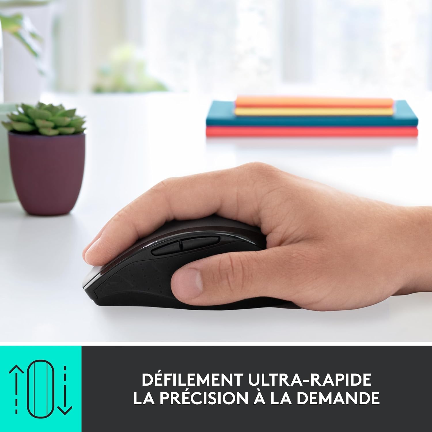 Detalle de Logitech M705 Marathon sans Fil: Souris ergonomique avec récepteur Unifying et défilement rapide