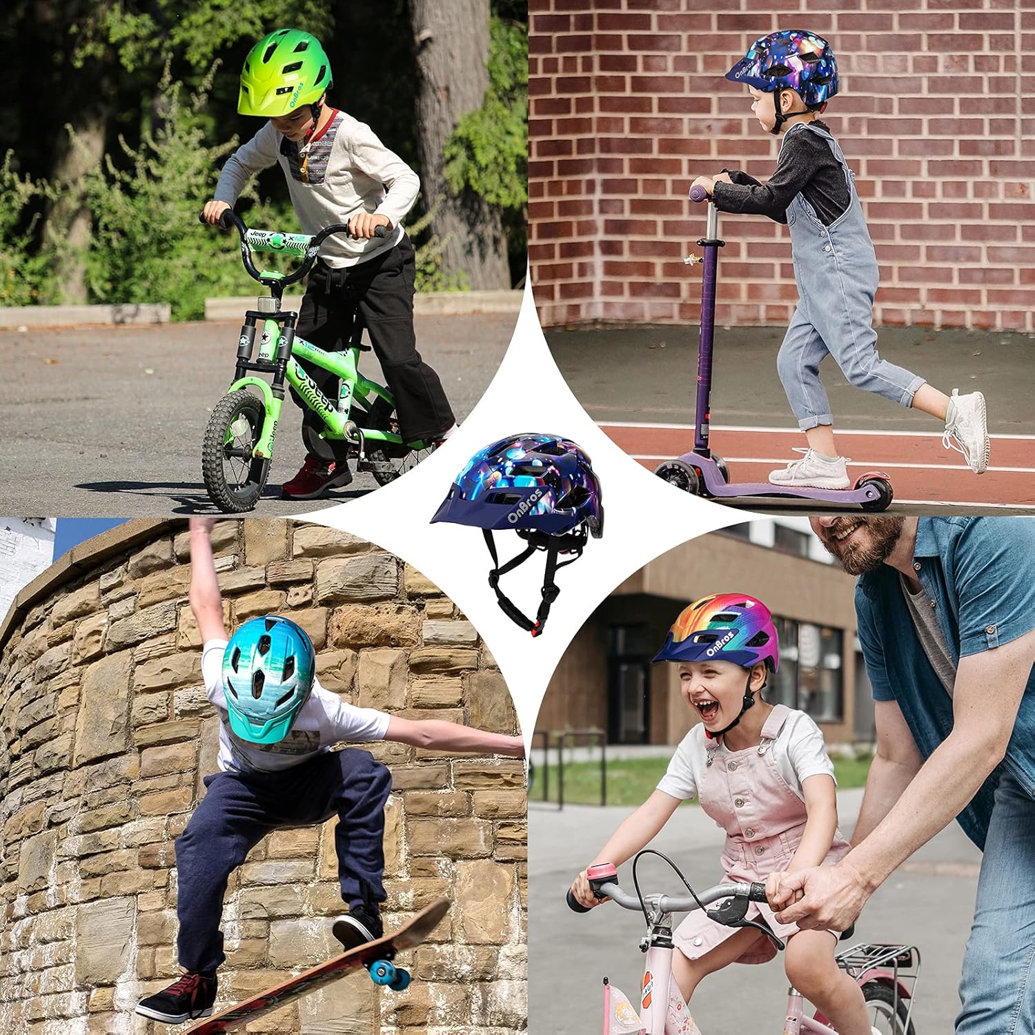 Thumbnail 6 de OnBros Fahrradhelm Kinder – Schutzhelm mit Visier für 5–14 Jahre, 48–57 cm