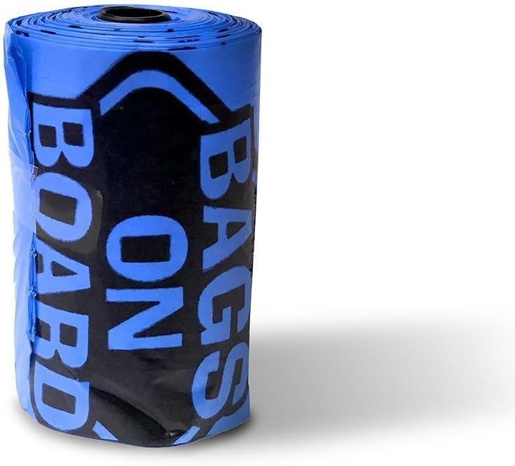 Detalle de Bags on Board Sacchetti per la Cacca del Cane Forte – 315 sacchetti blu a prova di perdite, 9 x 14 pollici