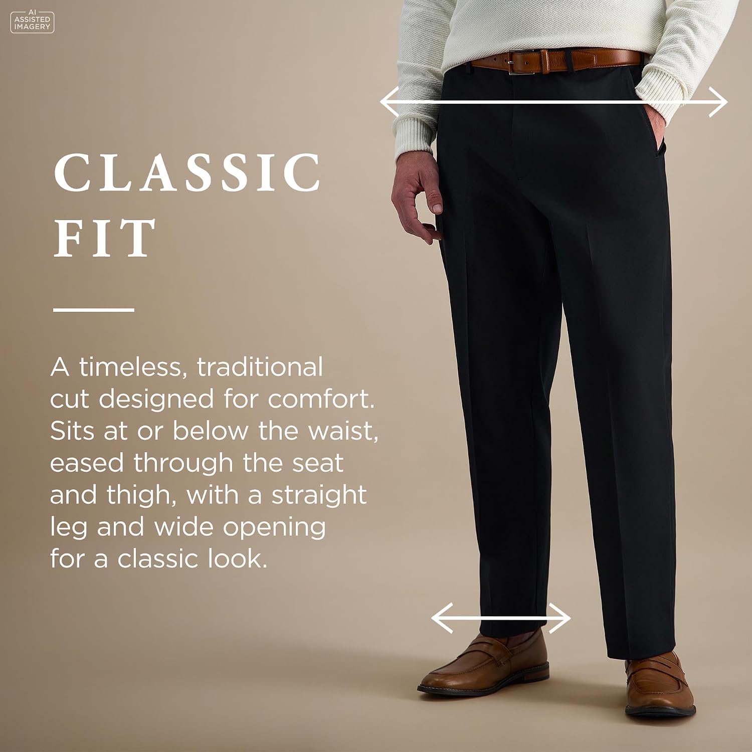 Thumbnail 5 de Haggar No Iron Khaki Pant 3" Stretch