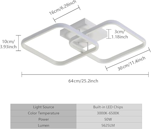 Detalle 1 de Osairous plafoniera LED da 50 W