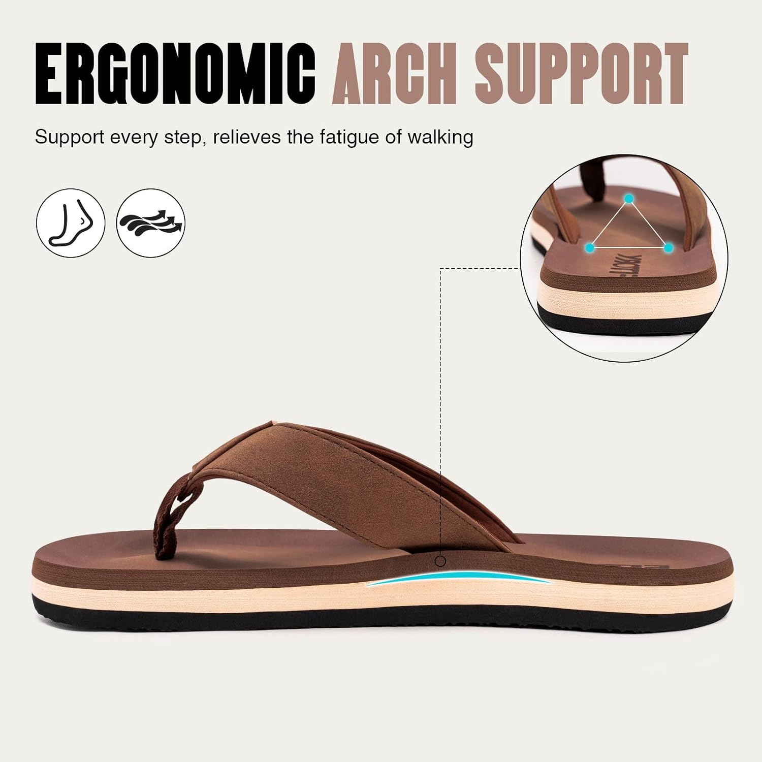 Detalle de FITORY Herren Flip Flops Surfen Zehentrenner Sports Sandalen Beach/Pool Pantoffeln Gr.39-48