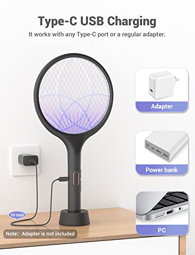 Thumbnail 6 de YISSVIC Electric Fly Swatter 4000V Bug Zapper Racket Dual Mode (1, Black)