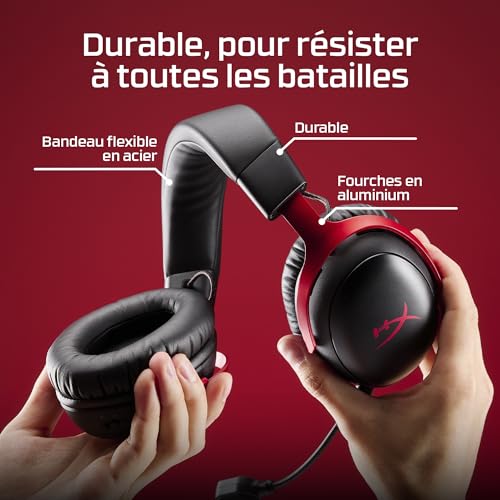 Detalle de HyperX Cloud Alpha: casque gaming filaire à double chambre, aluminium et micro détachable