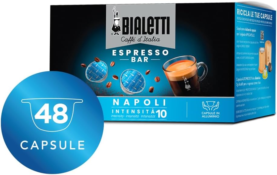 Thumbnail 2 de Bialetti Caffè d'Italia Napoli Intensità 10 – Box 48 Capsule, Alluminio, Compatibili con Macchine Bialetti