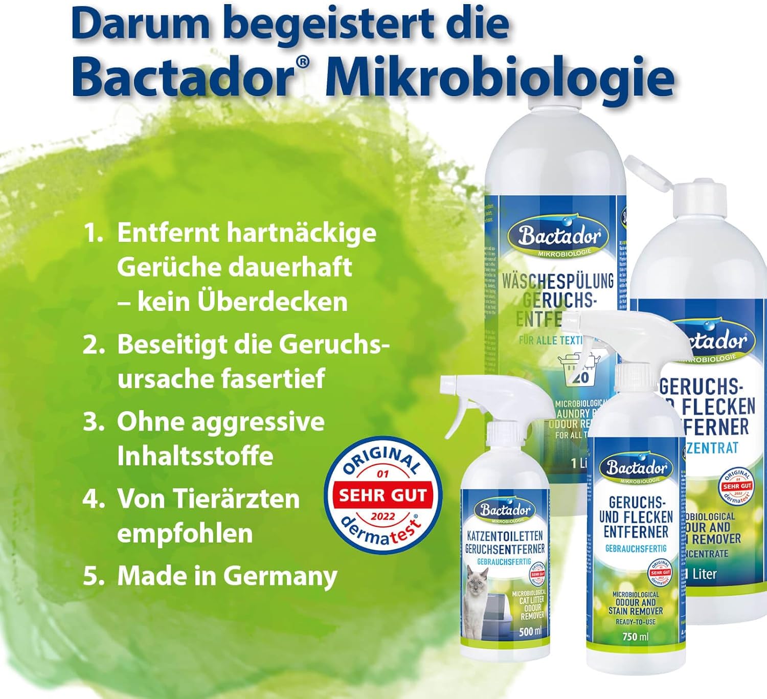 Detalle 2 de Bactador Enzymreiniger Nagerkäfig Spray 500ml – Geruchsentferner & Reiniger für Urin, Kot und Tiergerüche