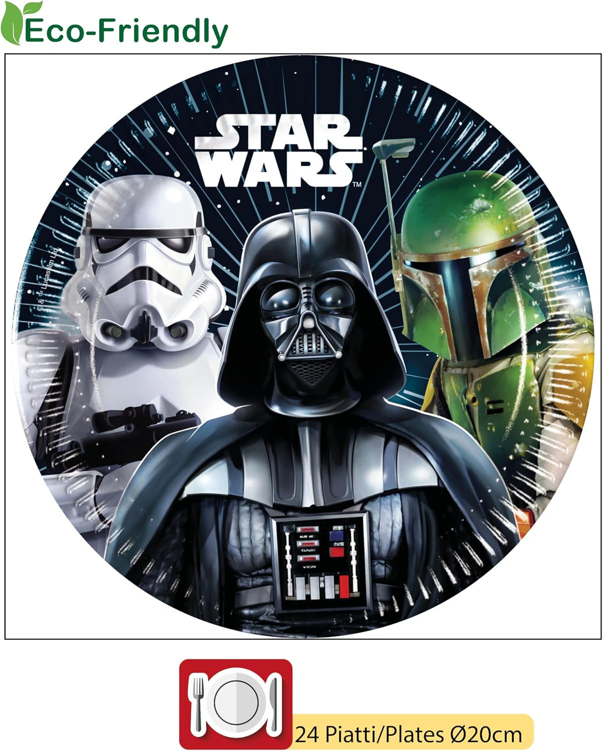 Detalle de Ciao AZ072 Star Wars Galaxy – papierowy zestaw stołowy na 24 osoby, 112 elementów