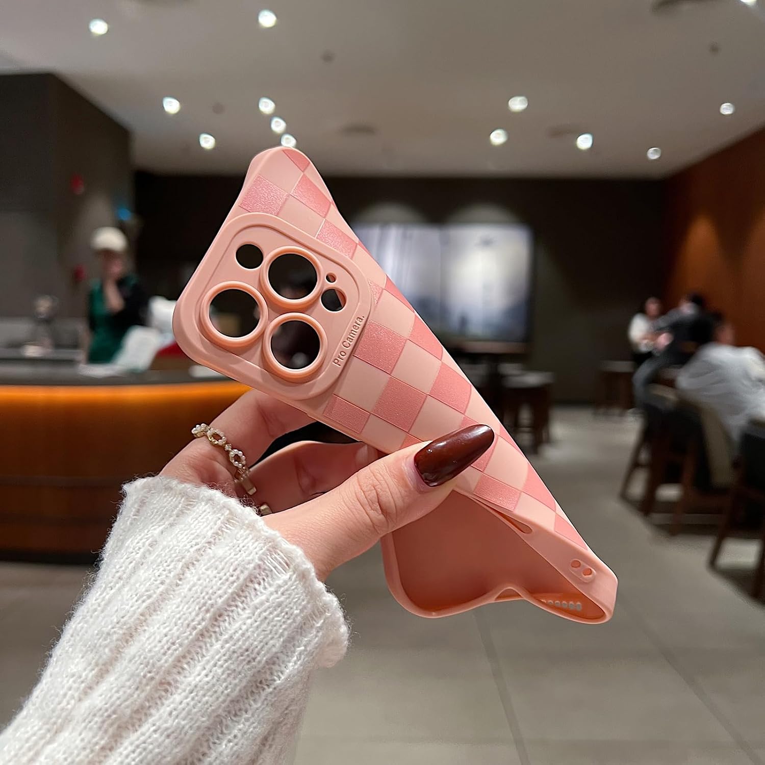 Detalle 2 de YUMUPIFE Plaid Pattern Phone Case for iPhone 16 Pro Max, Soft TPU