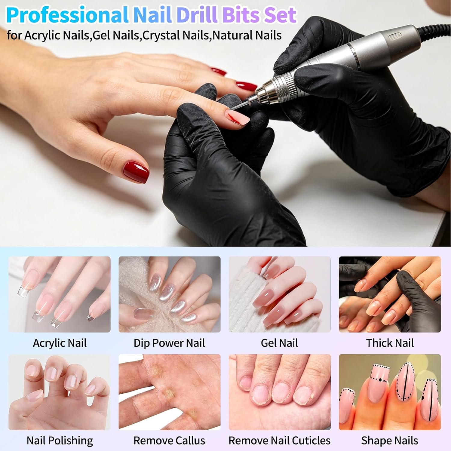 Thumbnail 6 de 10 Stück Nagelfräser Bits Set – Edelstahl, 3/32 Zoll (2,35 mm), professionell für Gel- und Acrylnägel