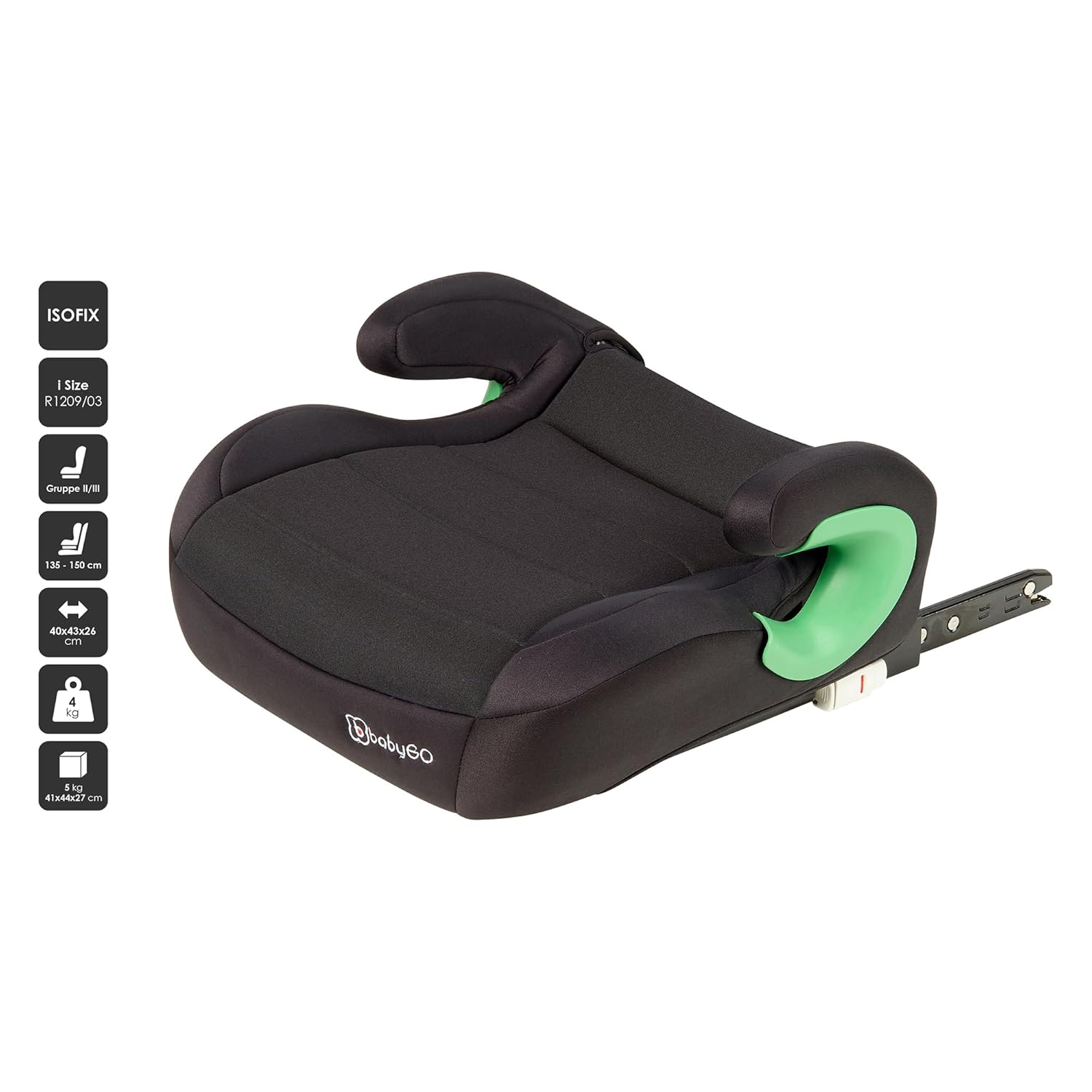 Detalle de BABYGO Bursa III Sitzerhöhung nach I-Size, 135–150 cm, Schwarz