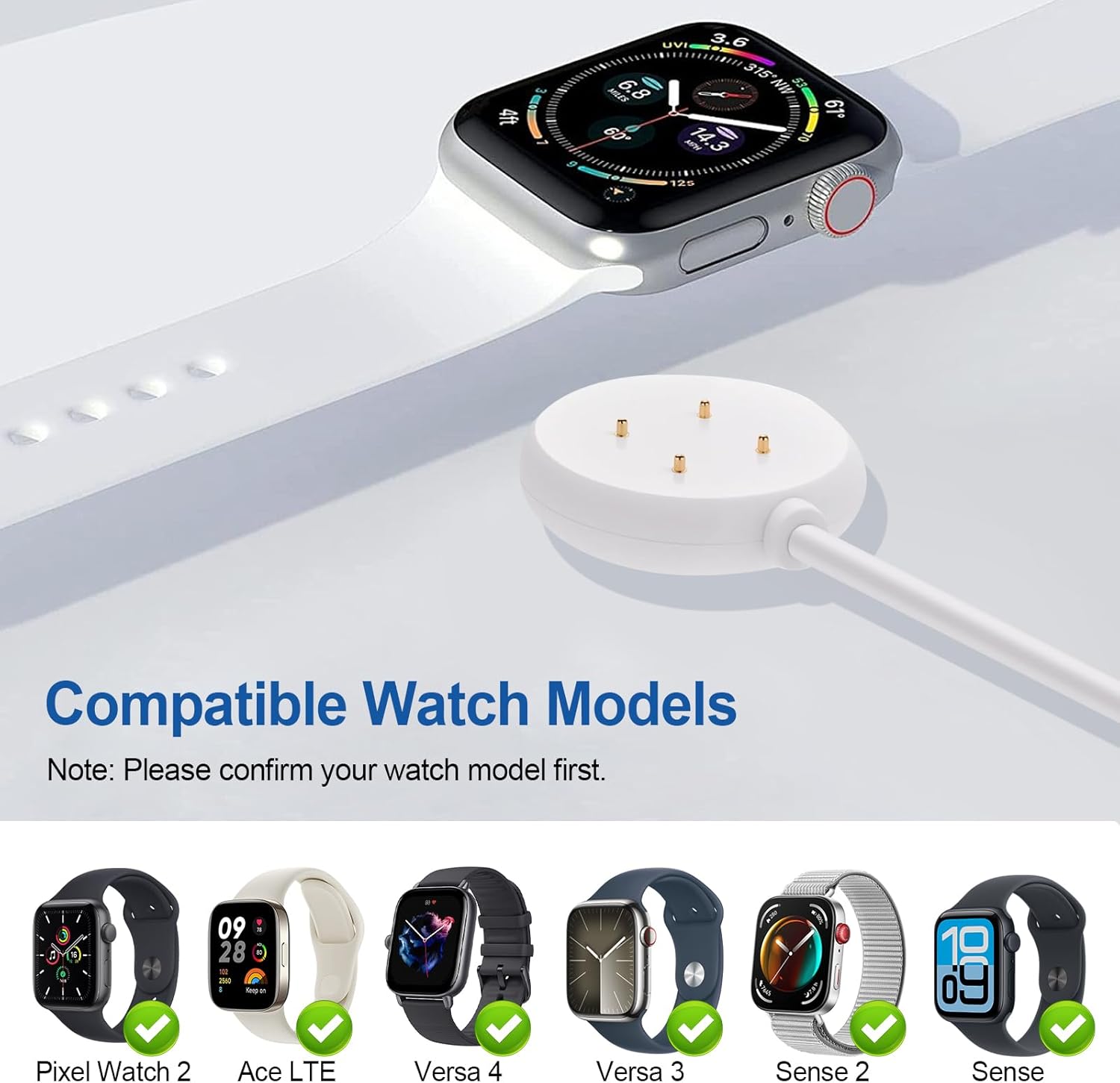 Thumbnail 4 de Lizoak Magnetic Watch Charger Cable (USB-C, 1m) for Pixel Watch 3/2 and select Wear OS models