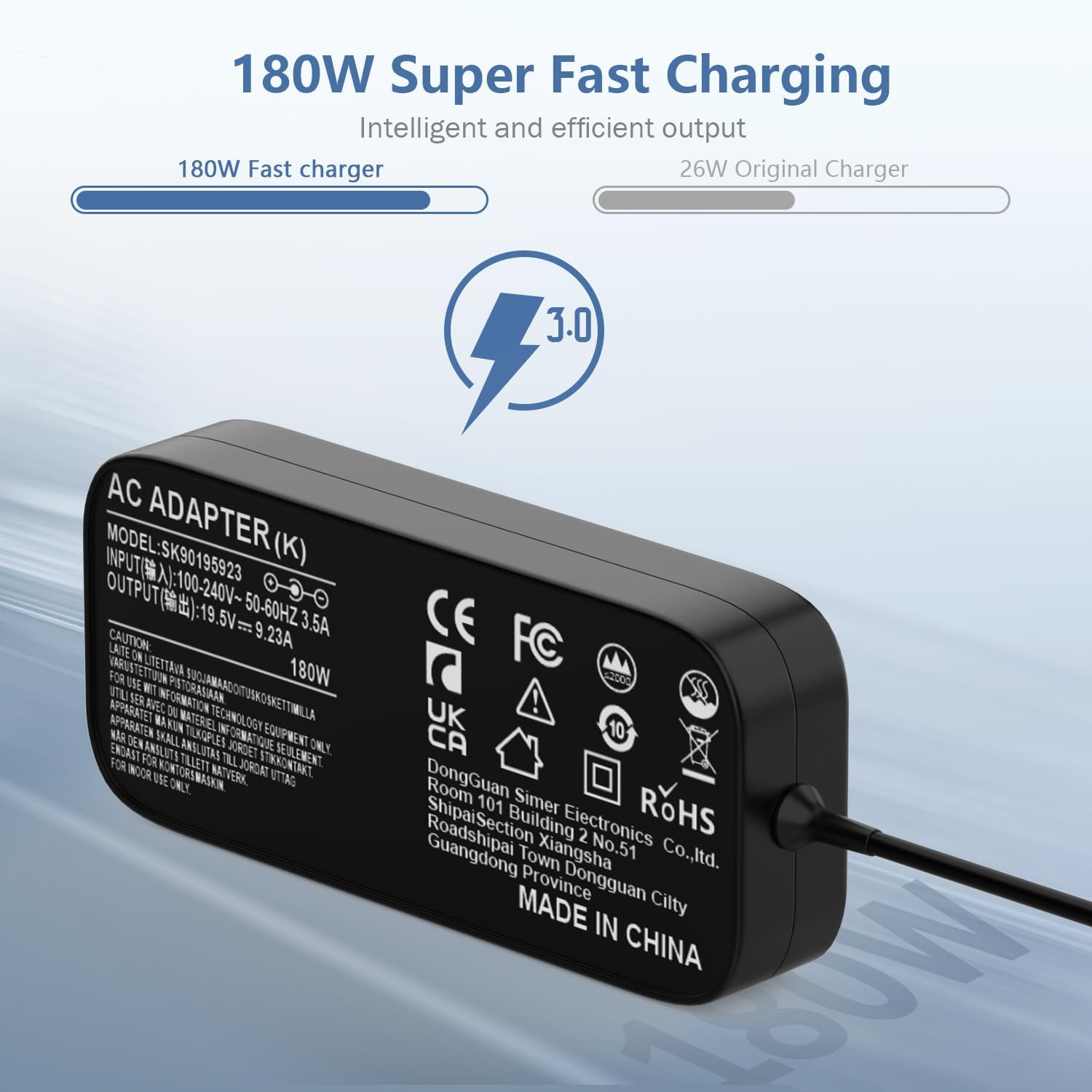 Detalle de 180W Laptop Charger for Asus ROG Zephyrus, TUF and Strix Series (ADP-180MB F)