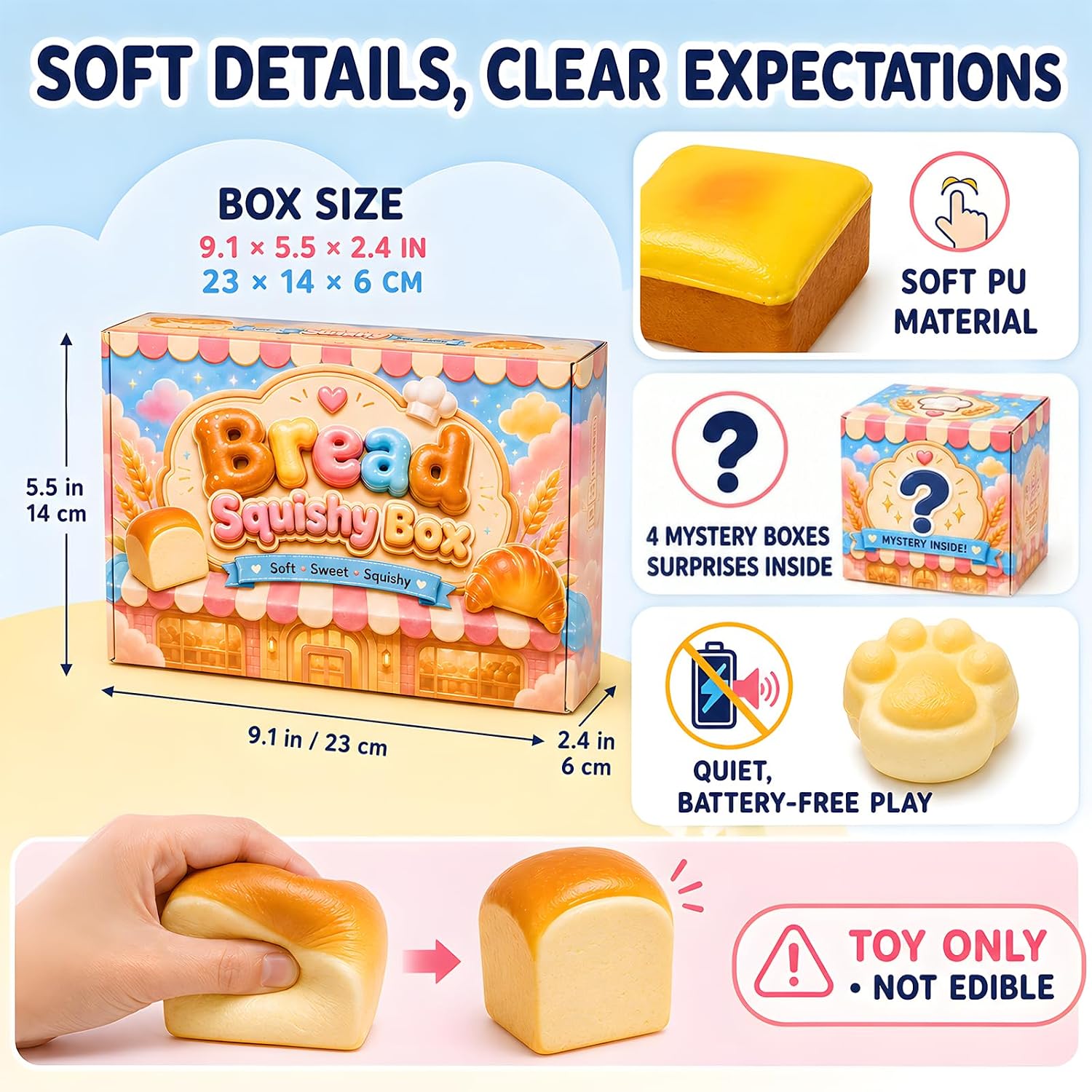 Detalle de Bread Squishy Toys 10-Pack