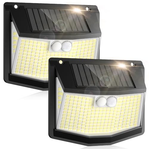Detalle de Luz Exterior Solar LED Jardin CZHHMART 248 LED, 3 Modos, 270°, IP65, 2 Paquetes