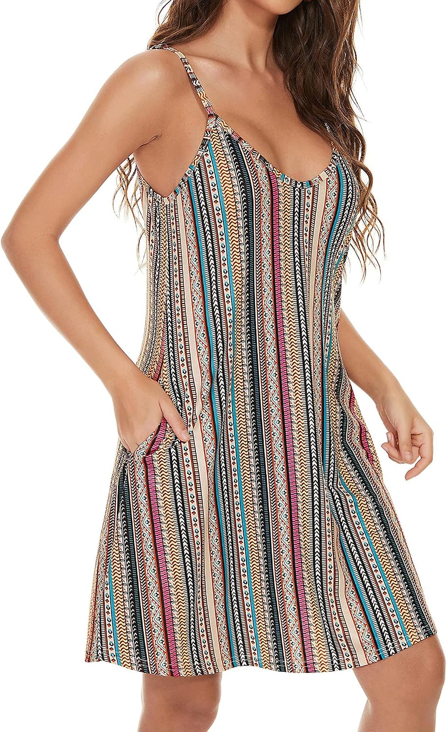 Detalle de JOELLYUS Women's Spaghetti-Strap Sundress