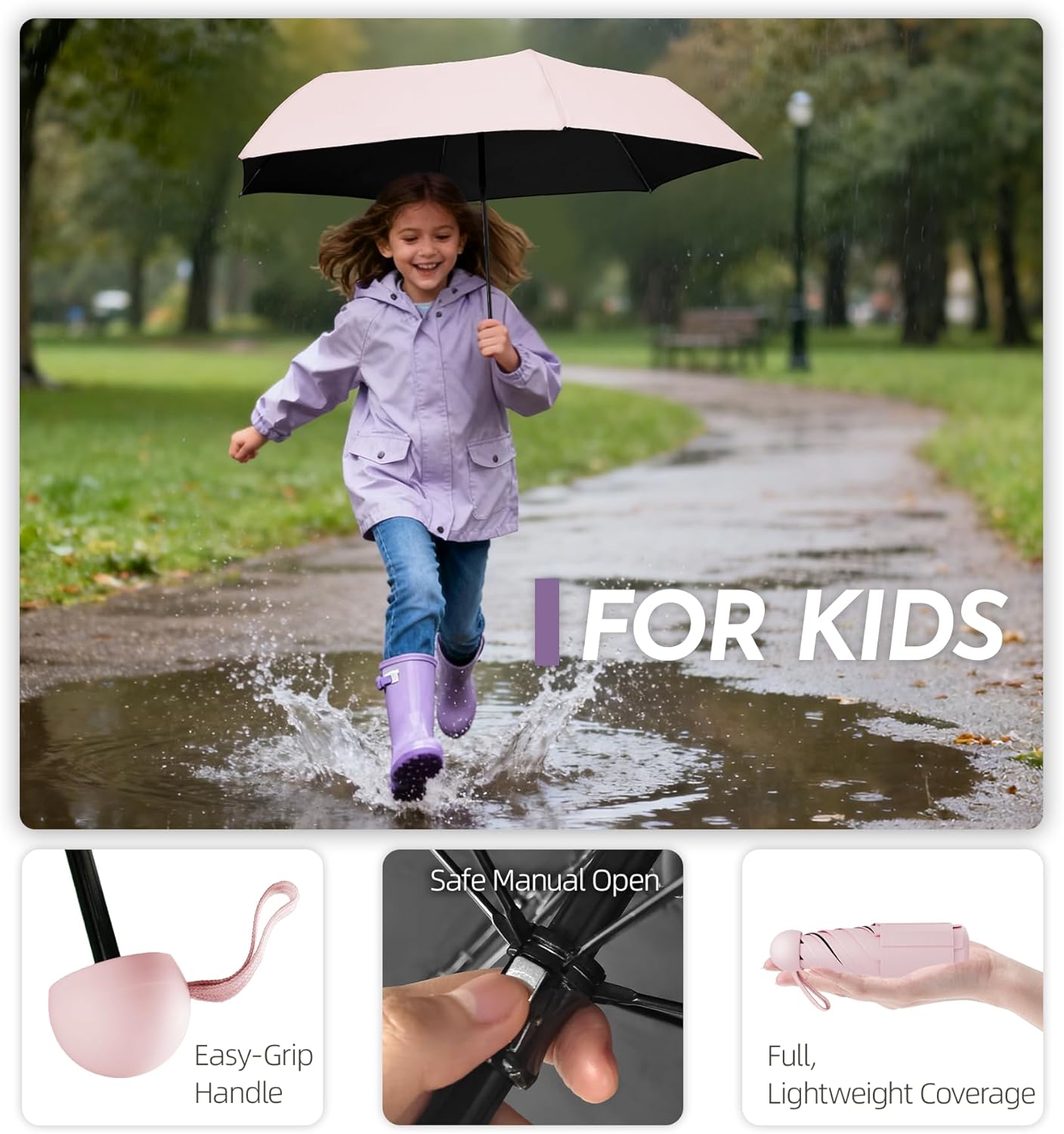 Thumbnail 2 de LILAC Mini Umbrella with Capsule Case — Compact UV Protective Parasol for Everyday Use
