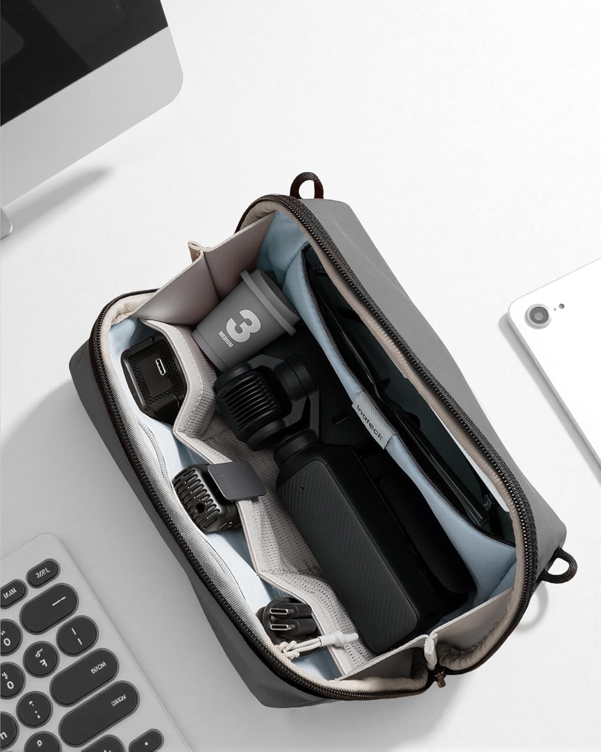 Thumbnail 6 de Inateck Organizer Elettronico Portatile grigio da viaggio per cavi, power bank e hub