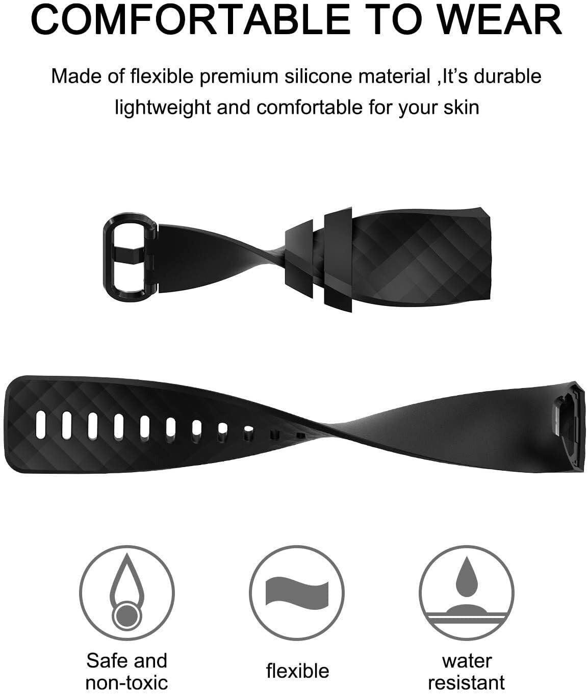 Thumbnail 5 de Panda Bobo silicone replacement strap for Fitbit Charge 4 / Charge 3 (adjustable, sweat-resistant)
