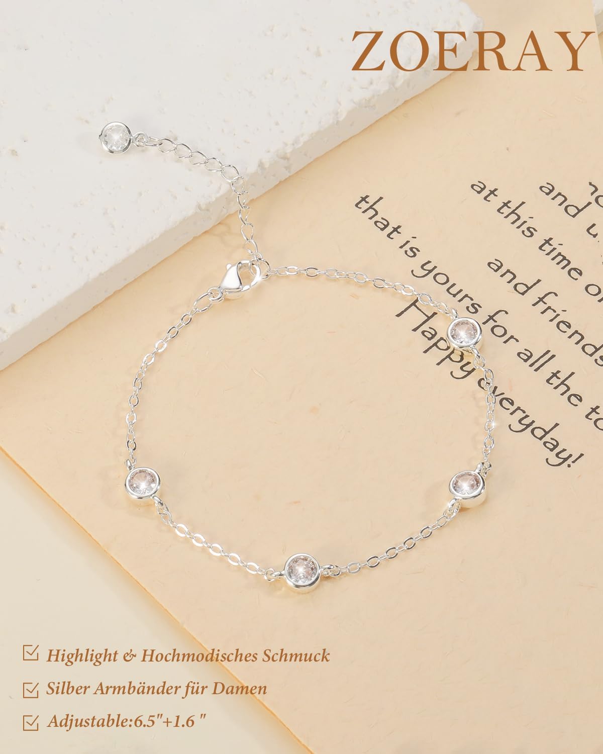 Detalle 2 de ZOERAY Armband Damen 18k Gold Silber