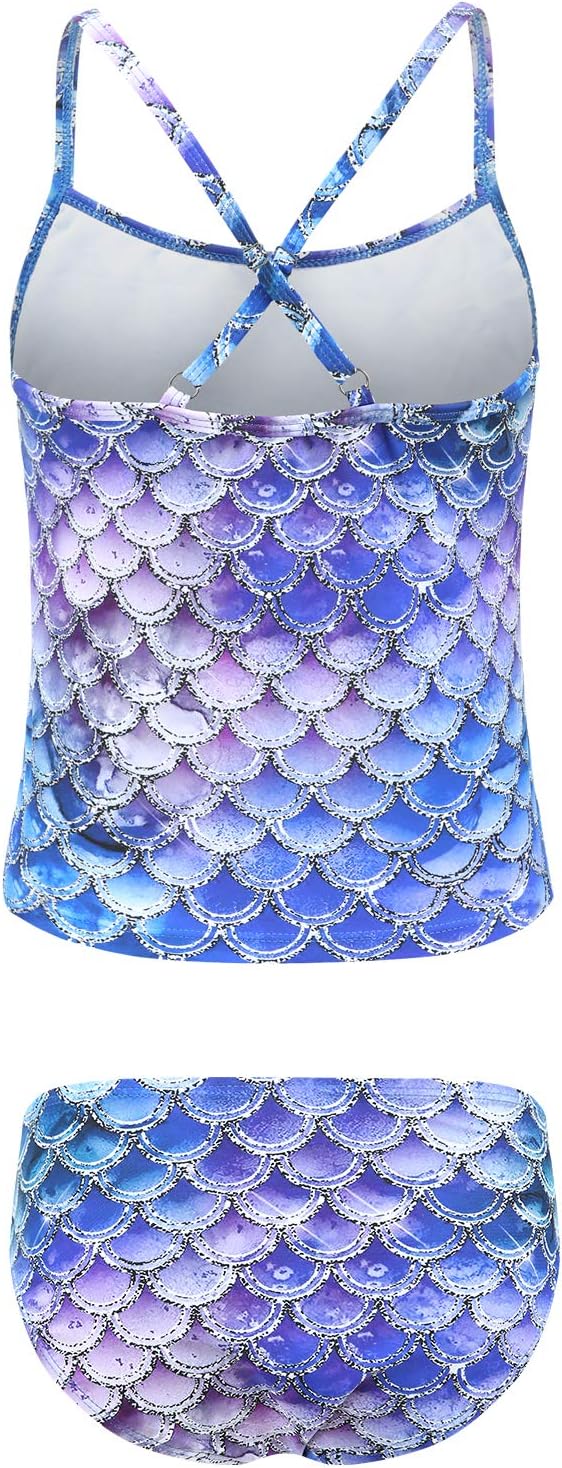 Detalle de Girls 2 Piece Tankini Swimwear for 5–16 Years – Hawaiian Style Two-Piece Swimsuit