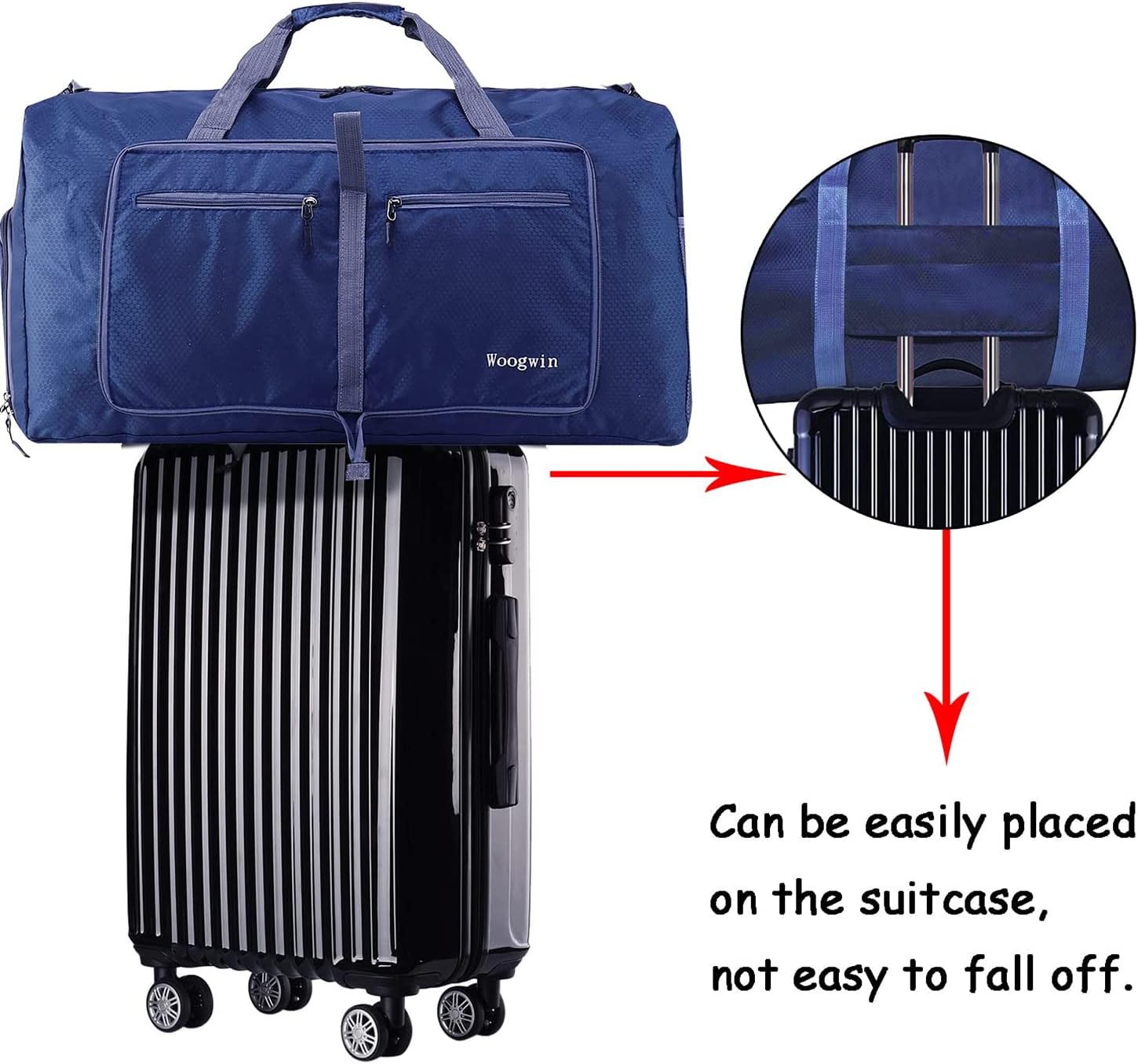 Detalle 2 de ehsbuy 60L Foldable Travel Duffle Bag — Waterproof Holdall