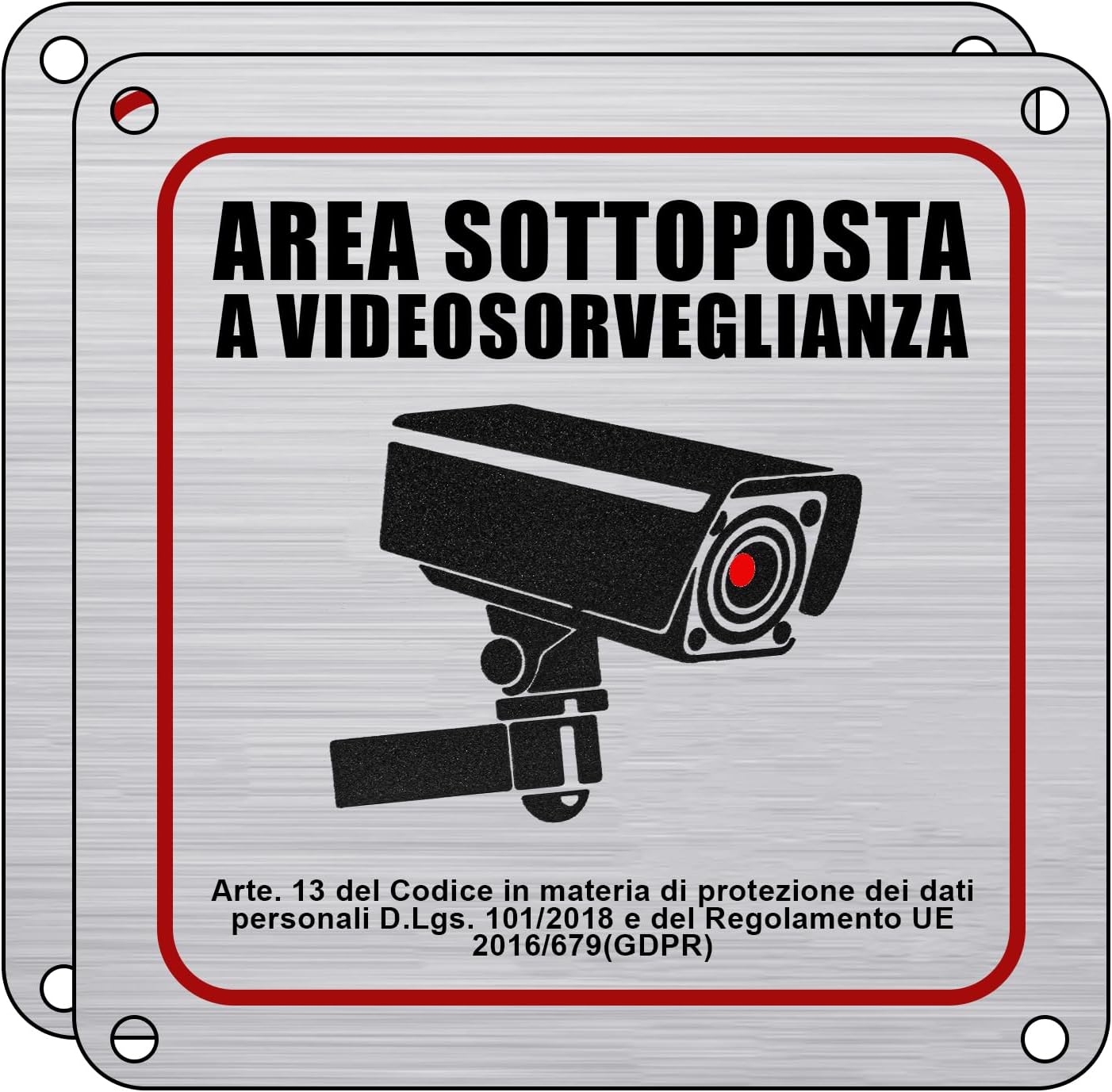 Flintronic GDPR videosorveglianza 15x15 cm