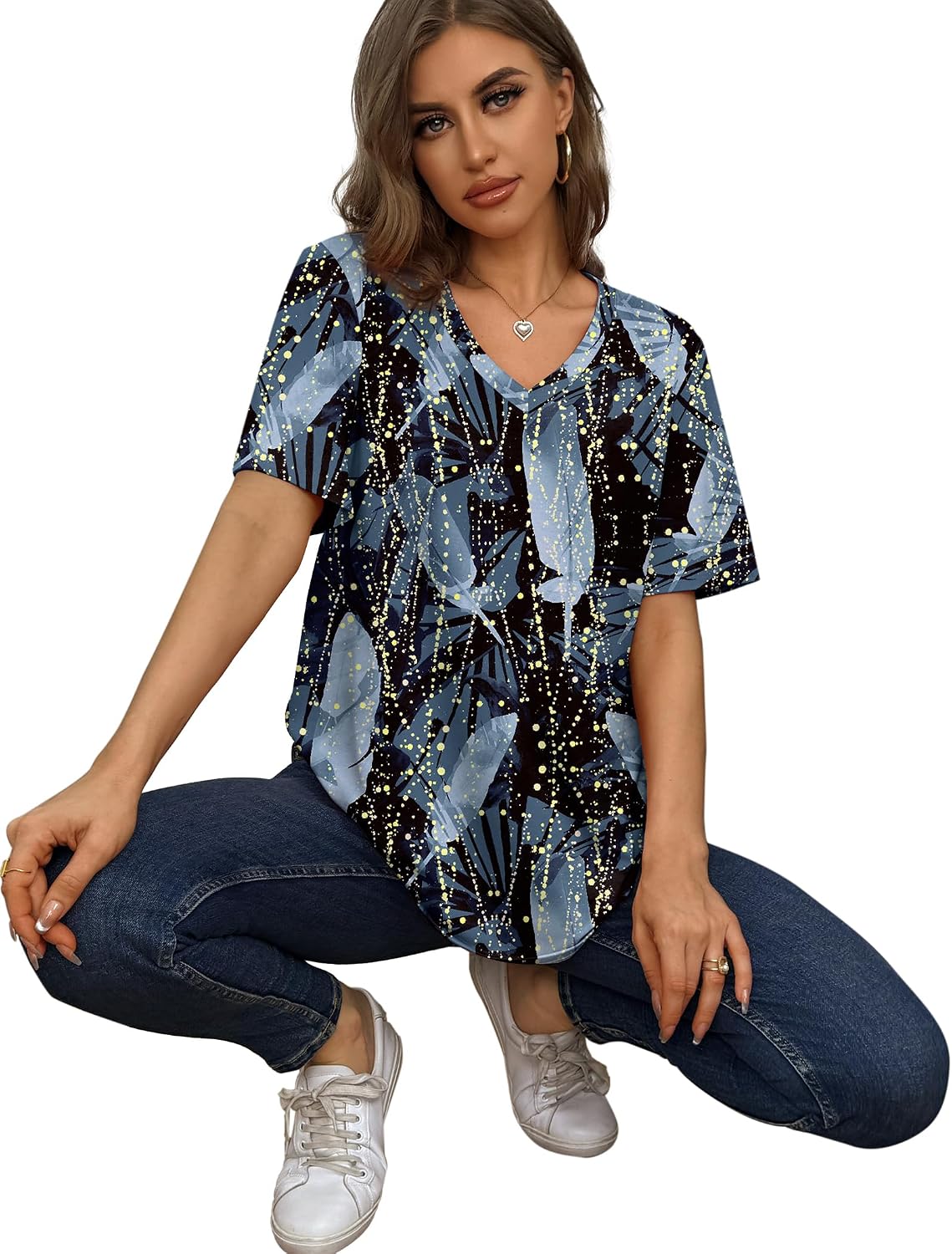 Detalle de Aokosor Women's V-Neck T-Shirt