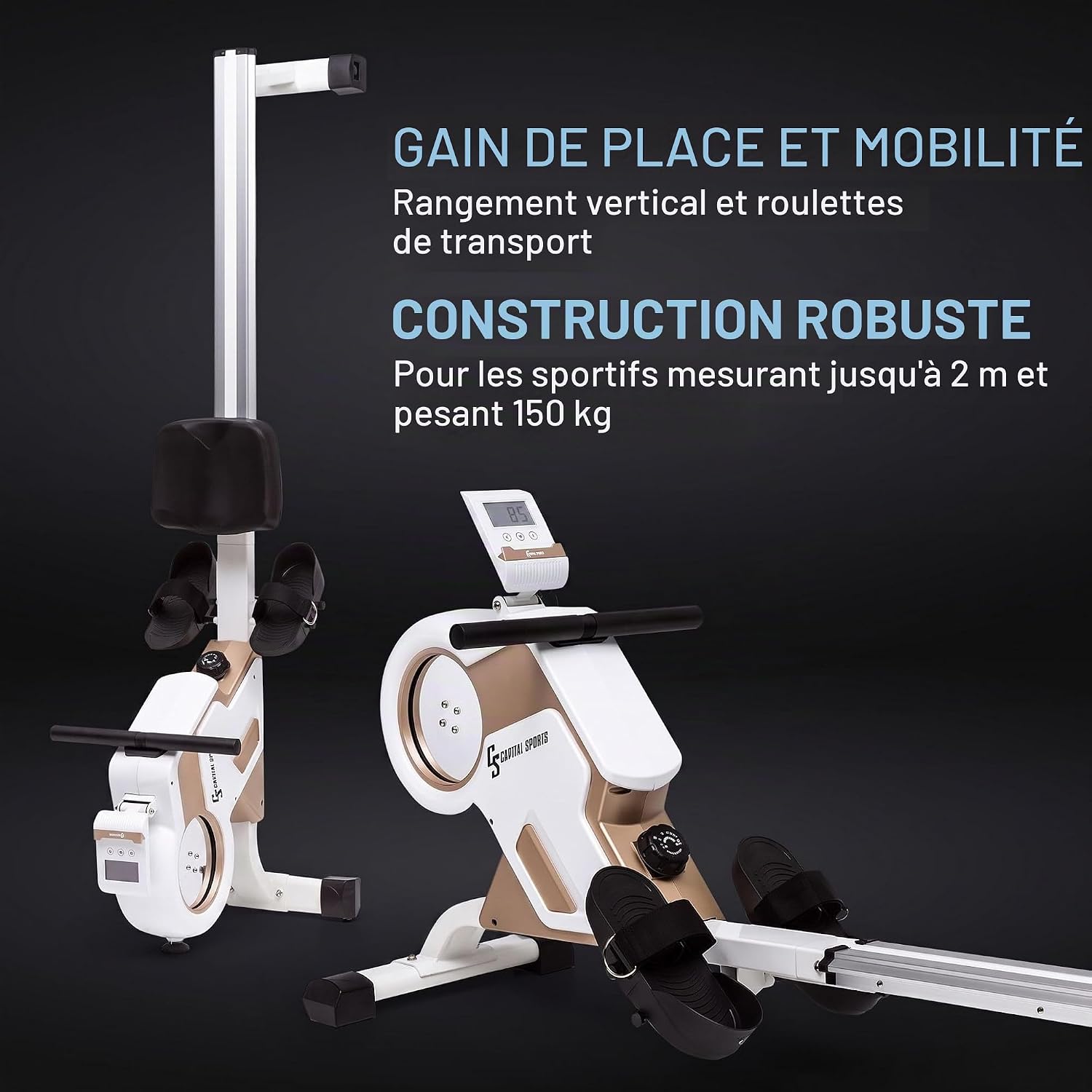 Detalle de CAPITAL SPORTS 10035537 Stream M1 roeitrainer met 8 weerstandsniveaus