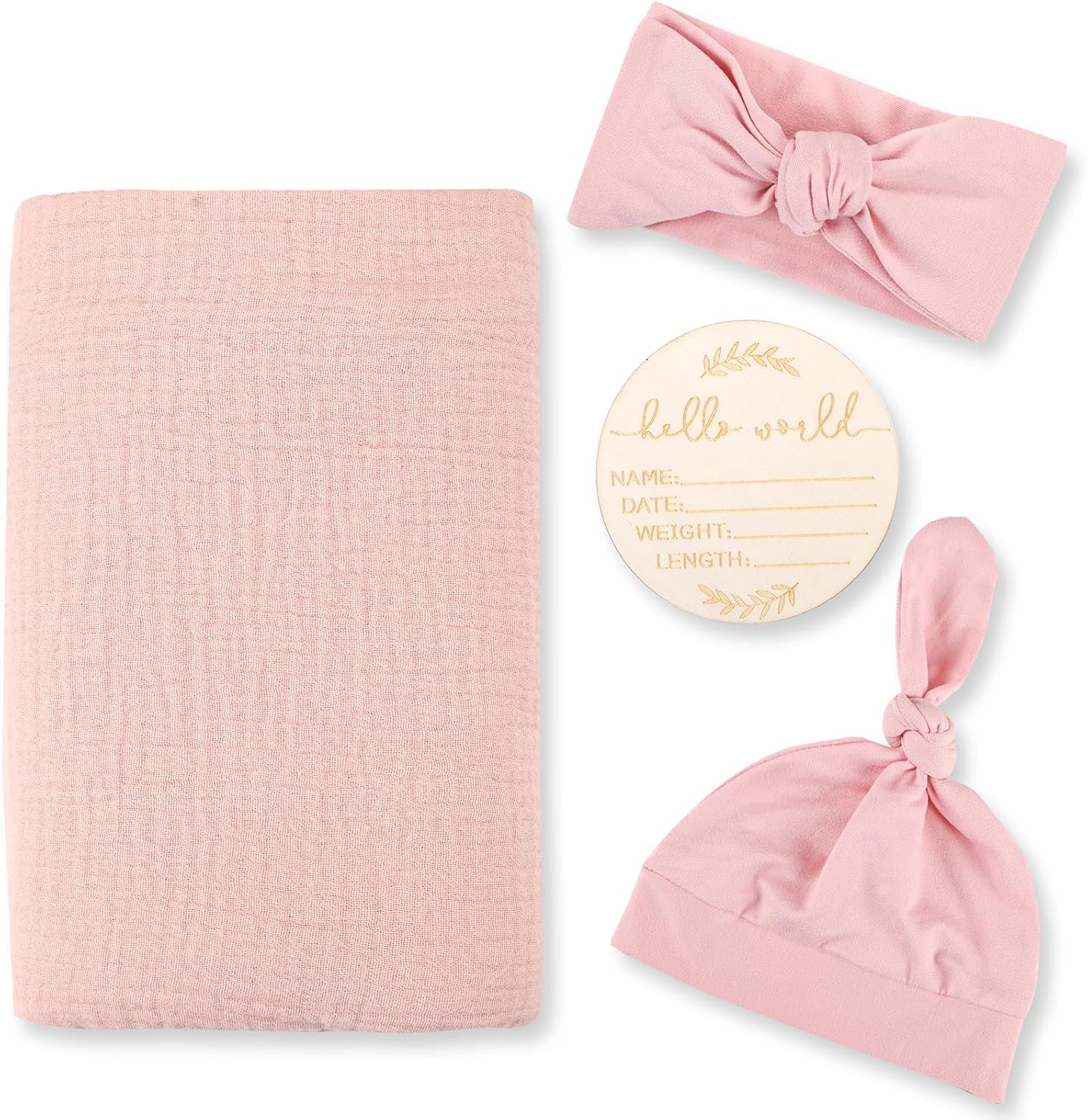 Detalle de Hooyax Muslin Swaddle Blanket, 47.2 x 47.2 Inches