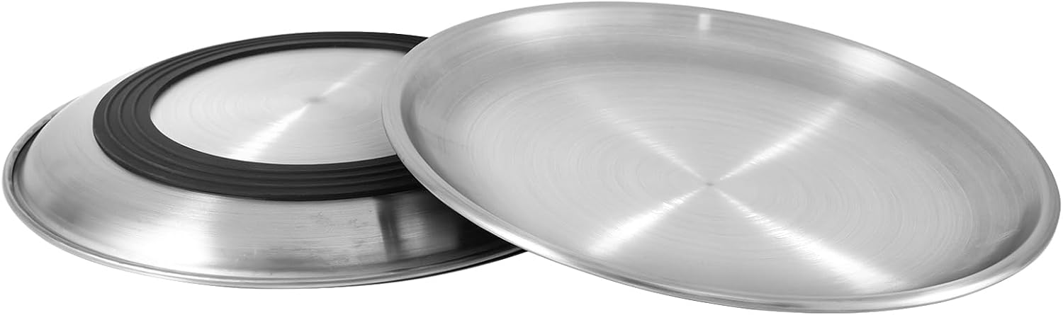 Detalle de Alaoo 2 Ciotole piatte in acciaio inox per gatti, 17 cm - antiprenditori e lavabili in lavastoviglie