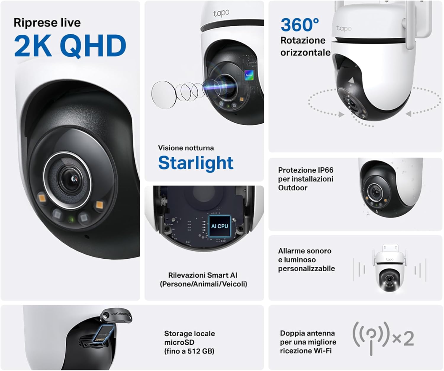 Thumbnail 1 de TP-Link Tapo C52A Telecamera 4MP PTZ 360° per esterni