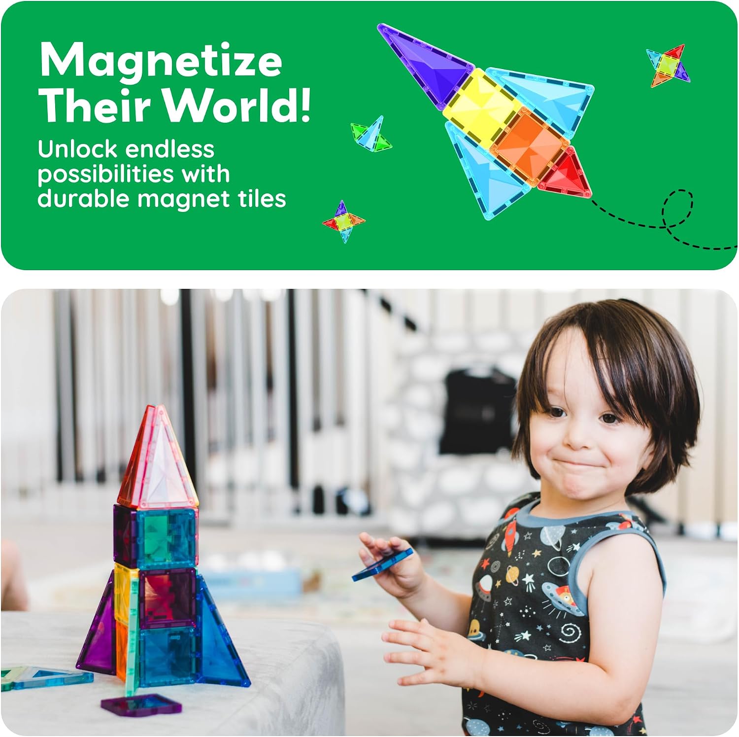 Detalle de PicassoTiles PTM80 – 80 mini płytek magnetycznych do kreatywnego budowania