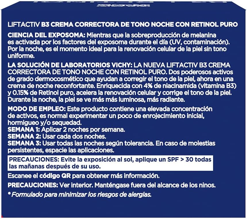 Detalle de Vichy Liftactiv B3 Crema Notte Antimacchie con retinolo e niacinamide, 50 ml