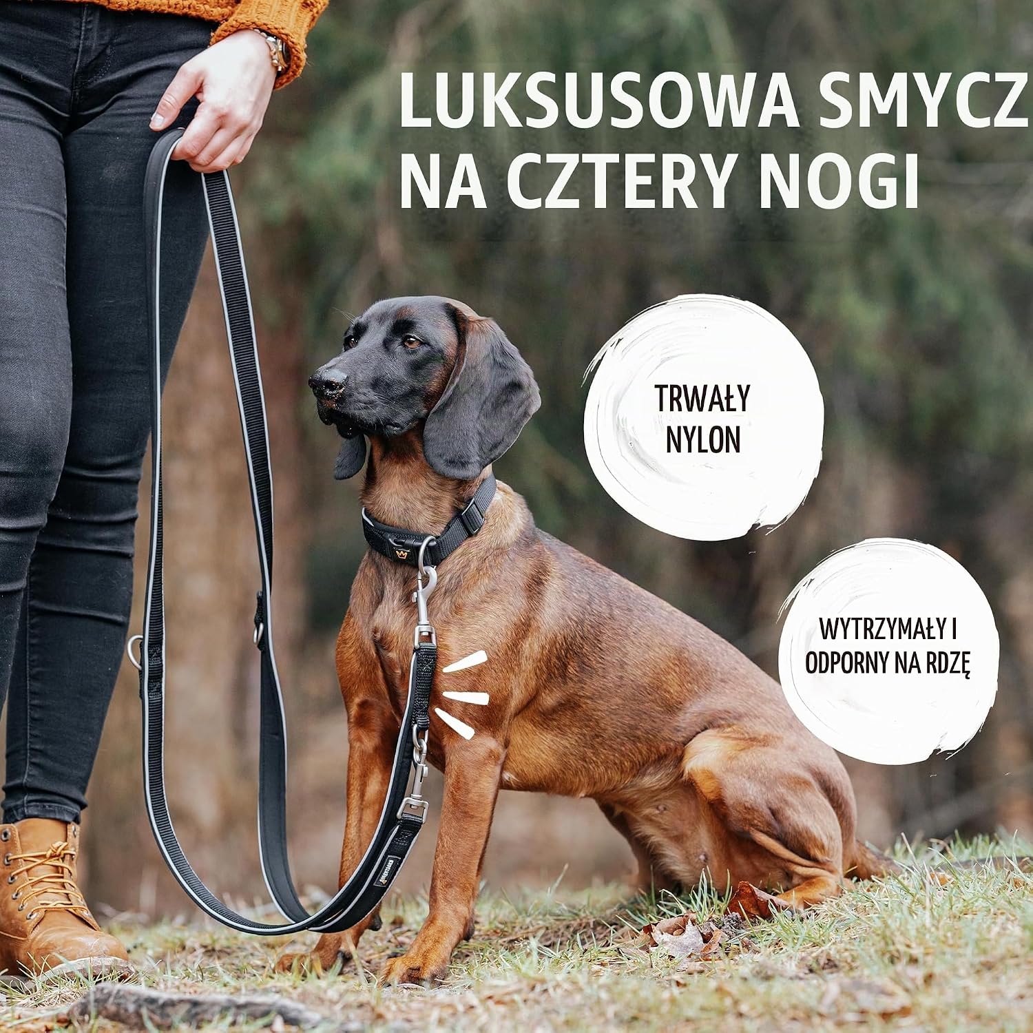 Detalle 2 de Rudelkönig Paola – regulowana smycz dla psa 2,30 m z odblaskami