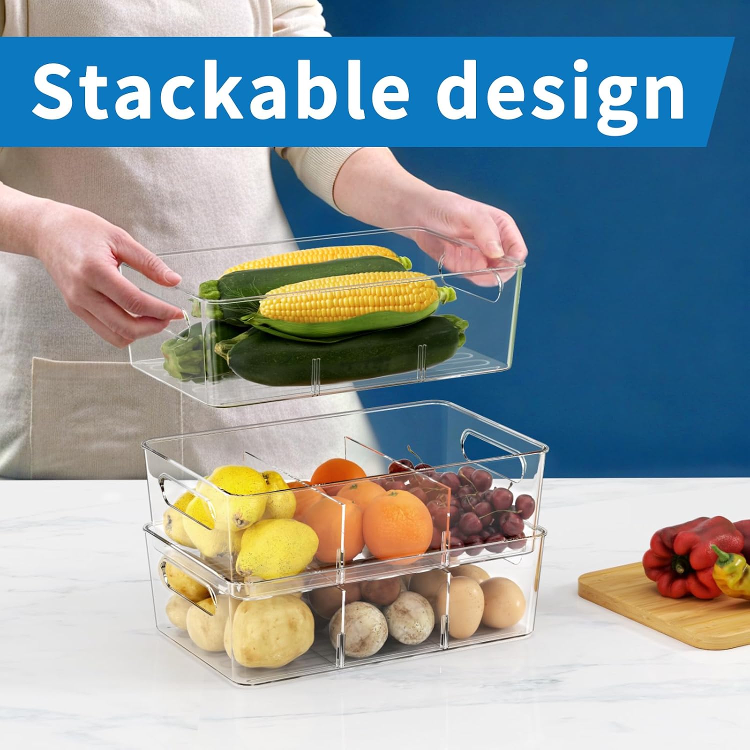 Thumbnail 5 de Pantry Organizers and Storage 8-Pack Snack Bins