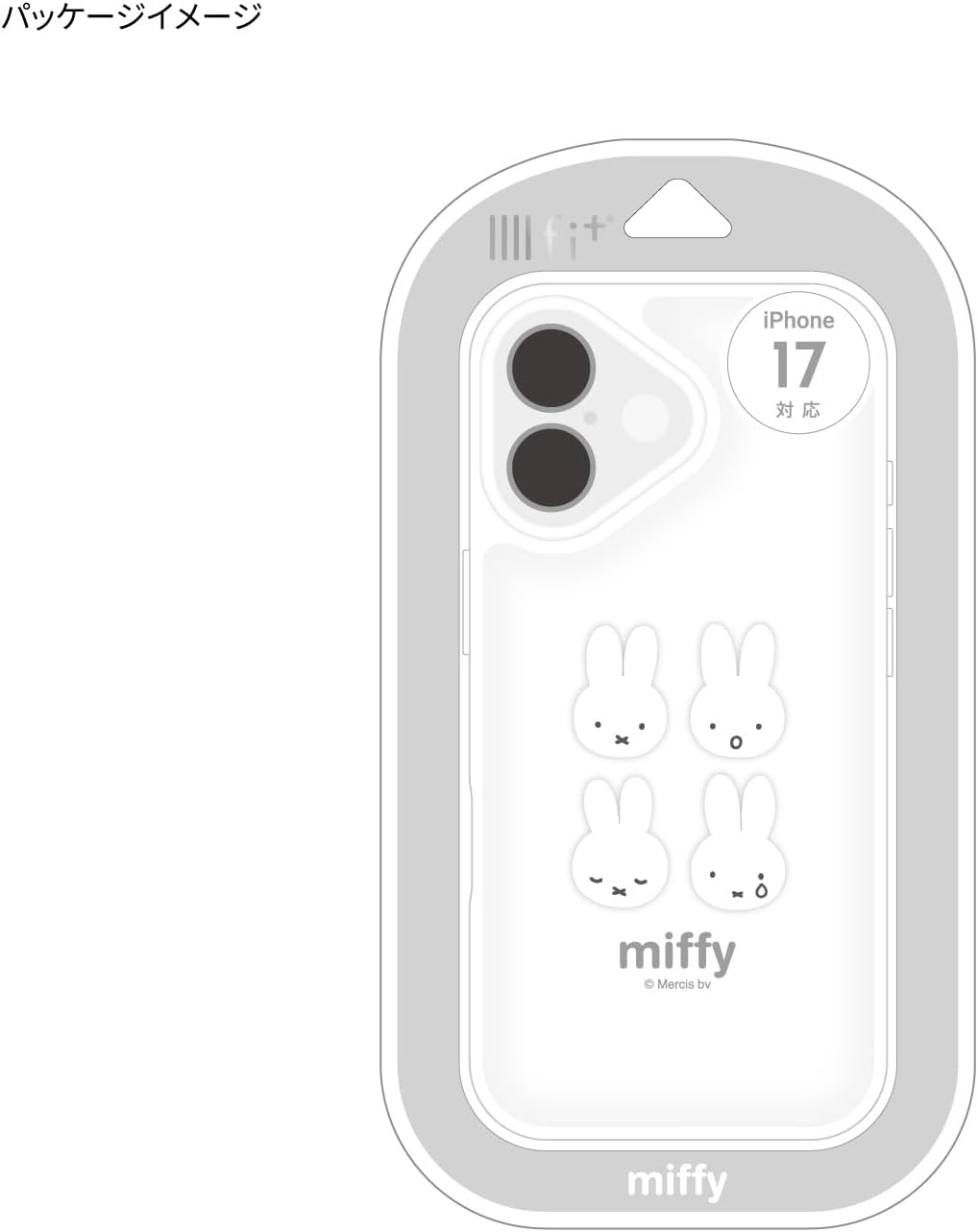 Detalle 2 de グルマンディーズ MF-624B ミッフィー IIIIfit Clear iPhone 17対応ケース TPU素材・ストラップホール付き