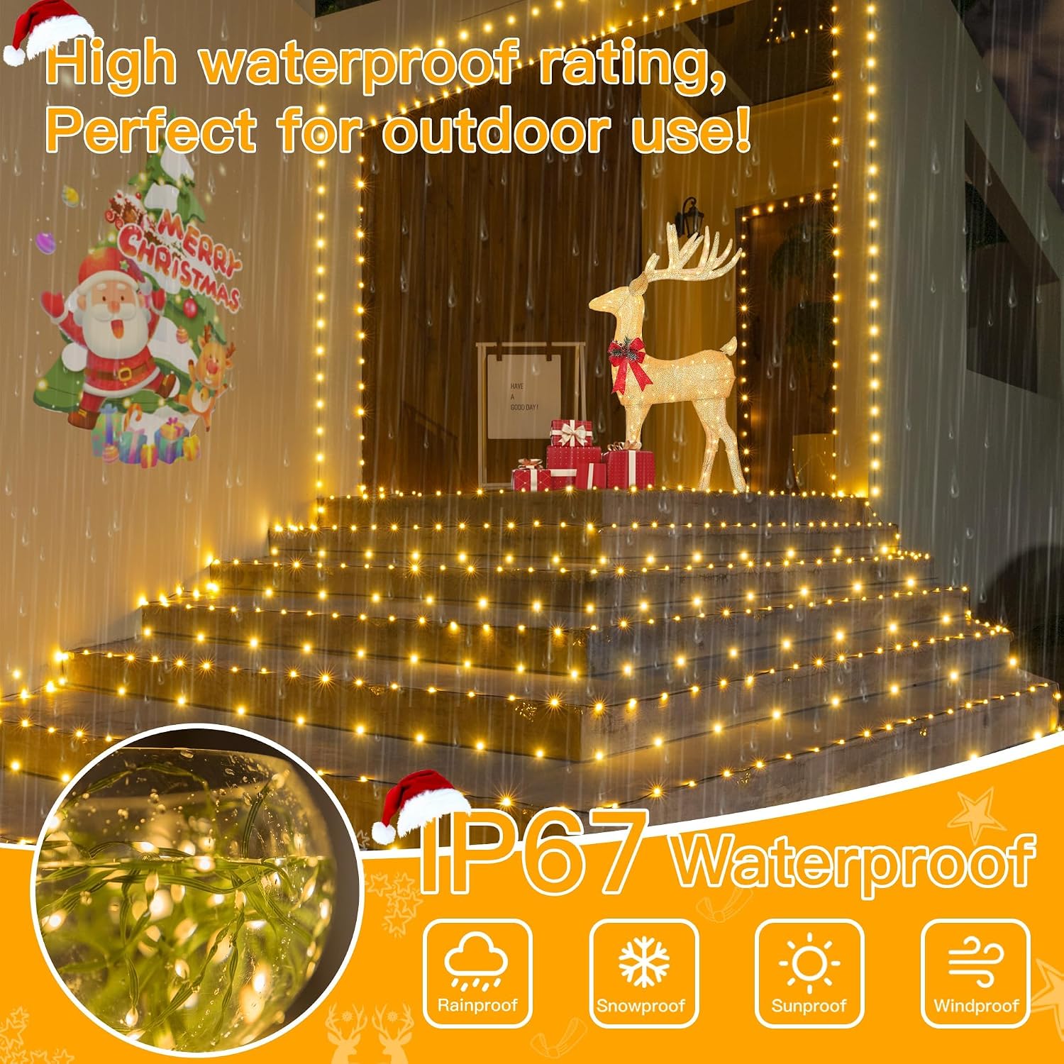 Thumbnail 3 de Ollny HG-29V1016C Christmas Lights, 1,000 Warm White LEDs, 328 ft, IP67