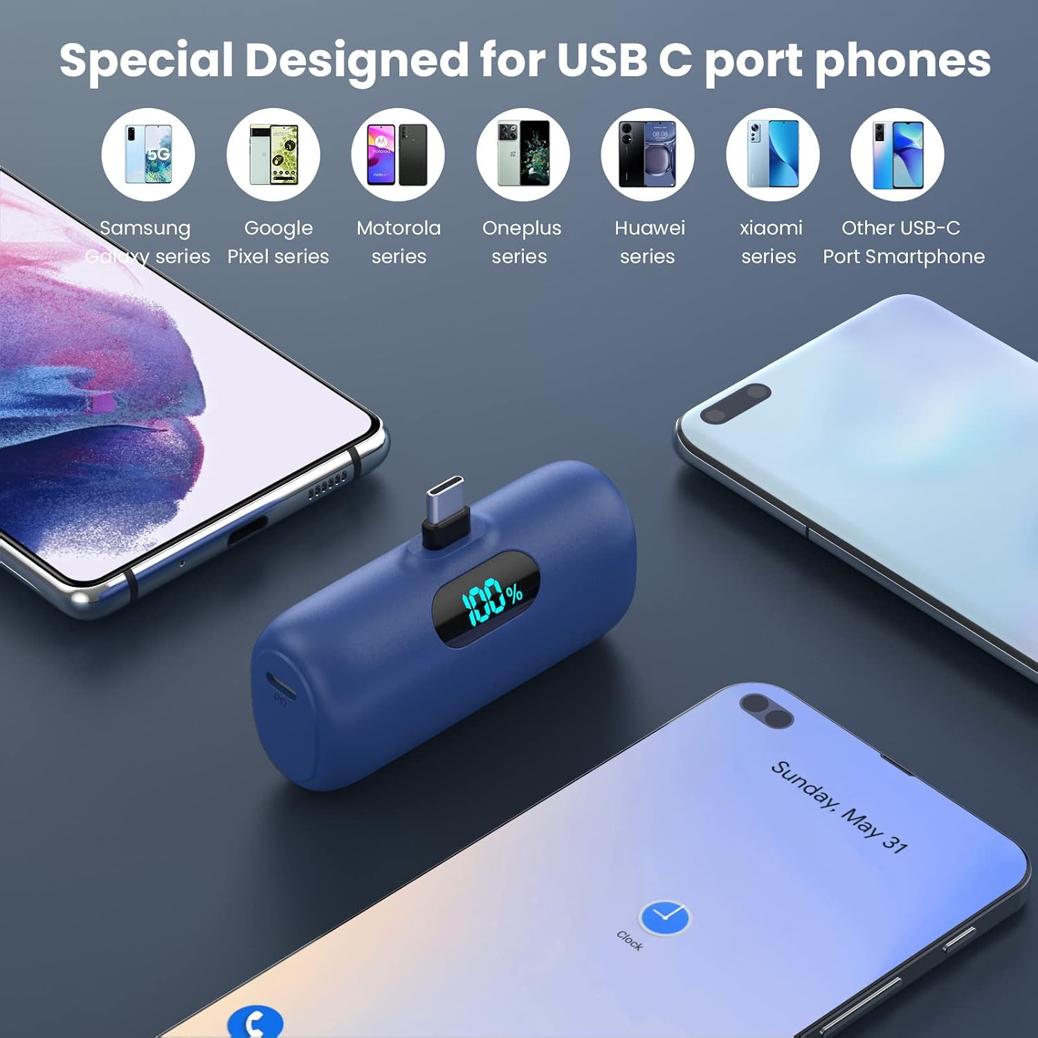 Thumbnail 5 de Kioson HX45X2 2-Pack USB-C Power Bank, 5,500mAh, 3A Charging