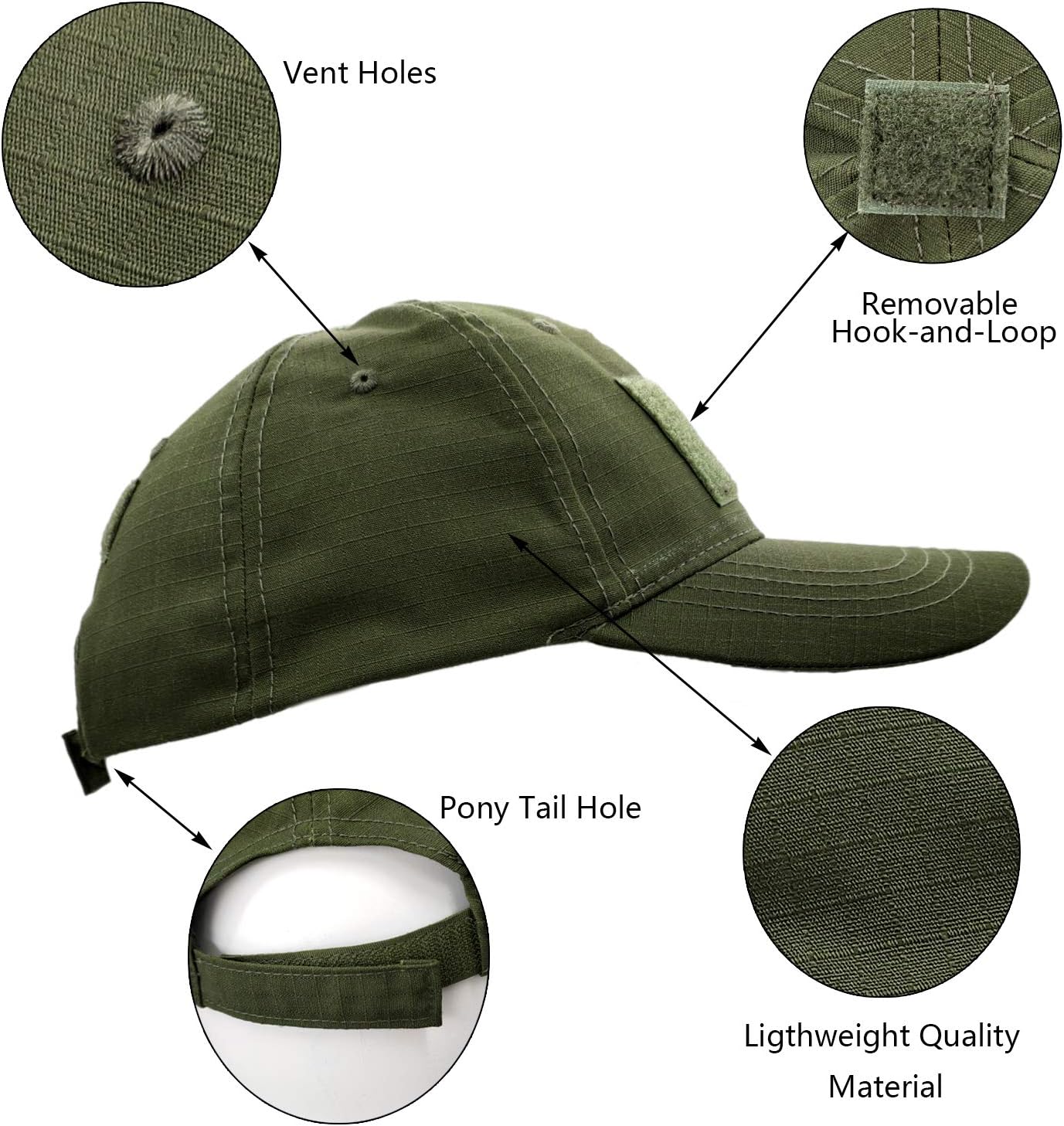 Detalle 2 de ehsbuy Gorra Táctica Camuflaje 22–24 pulg