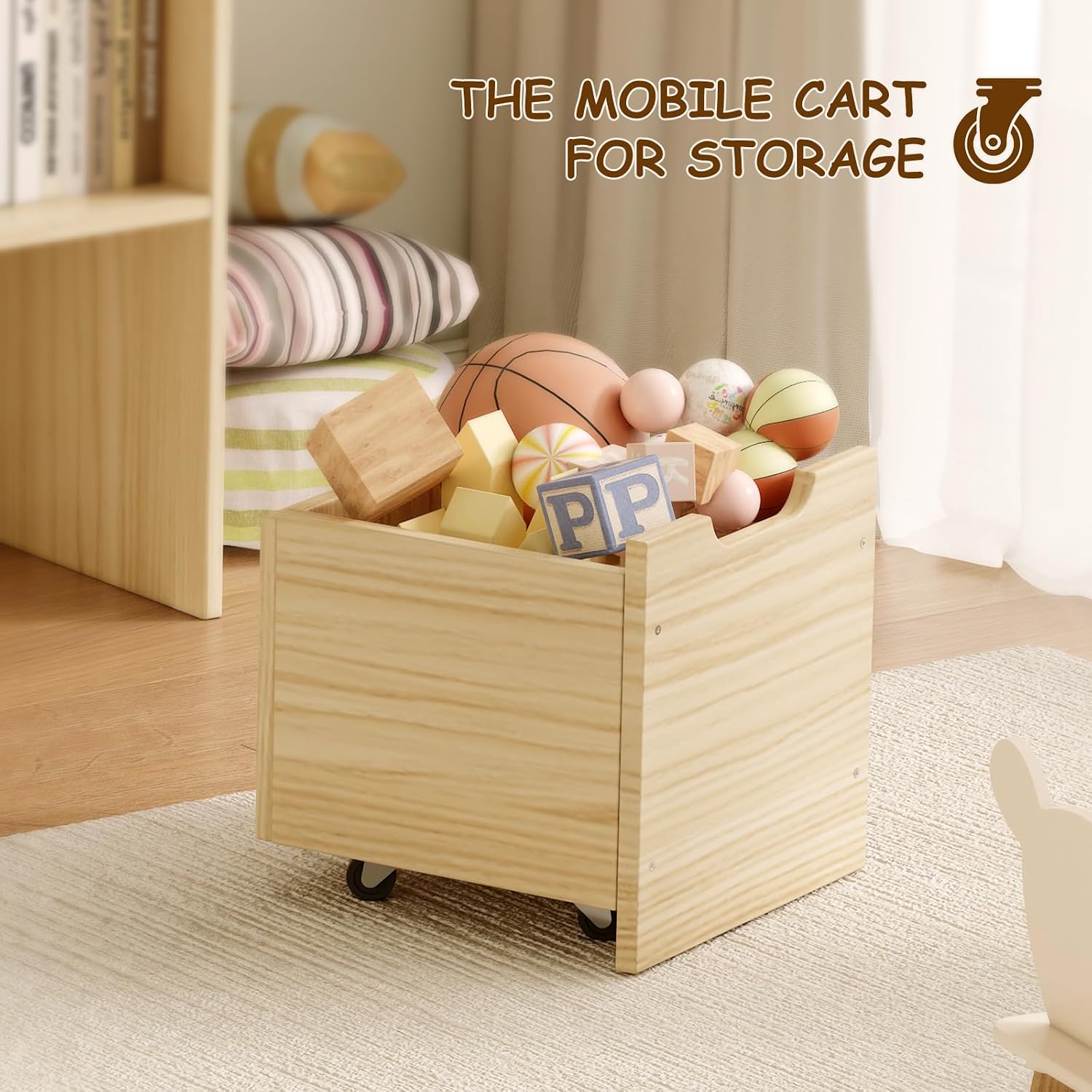 Thumbnail 6 de Toy Storage Organizer in Solid Pine Wood