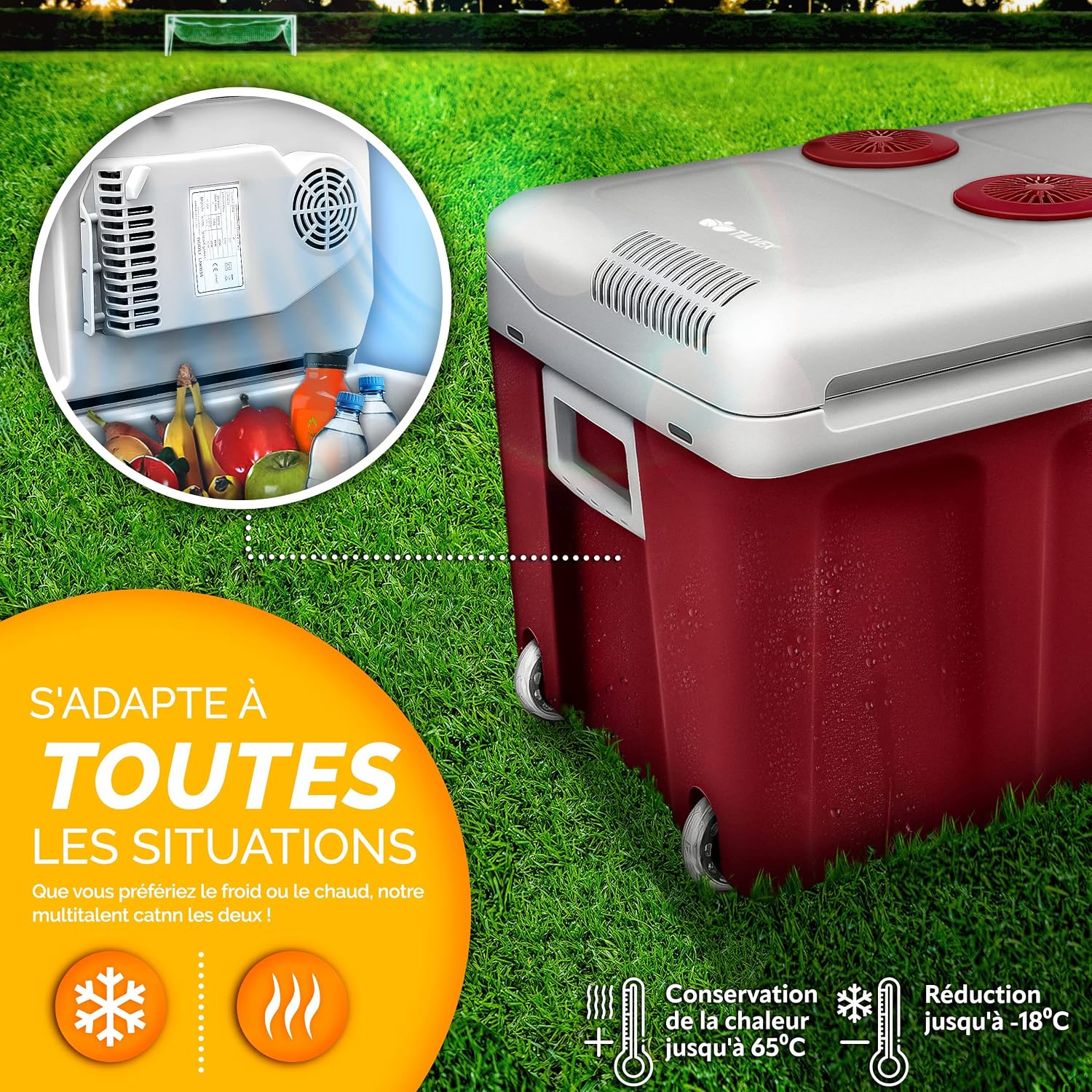 Detalle 2 de tillvex Glacière électrique 40 l avec roulettes