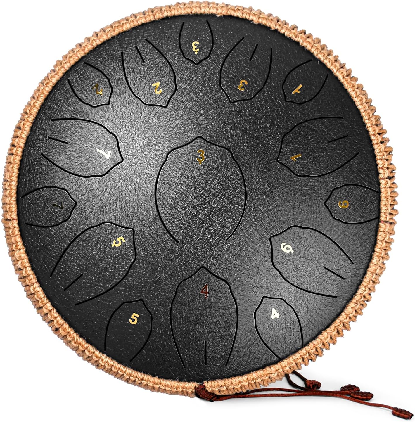 Detalle de Steel Tongue Drum 14 Inch, 15 Note (C Major) with Music Book, Mallets & Carry Bag