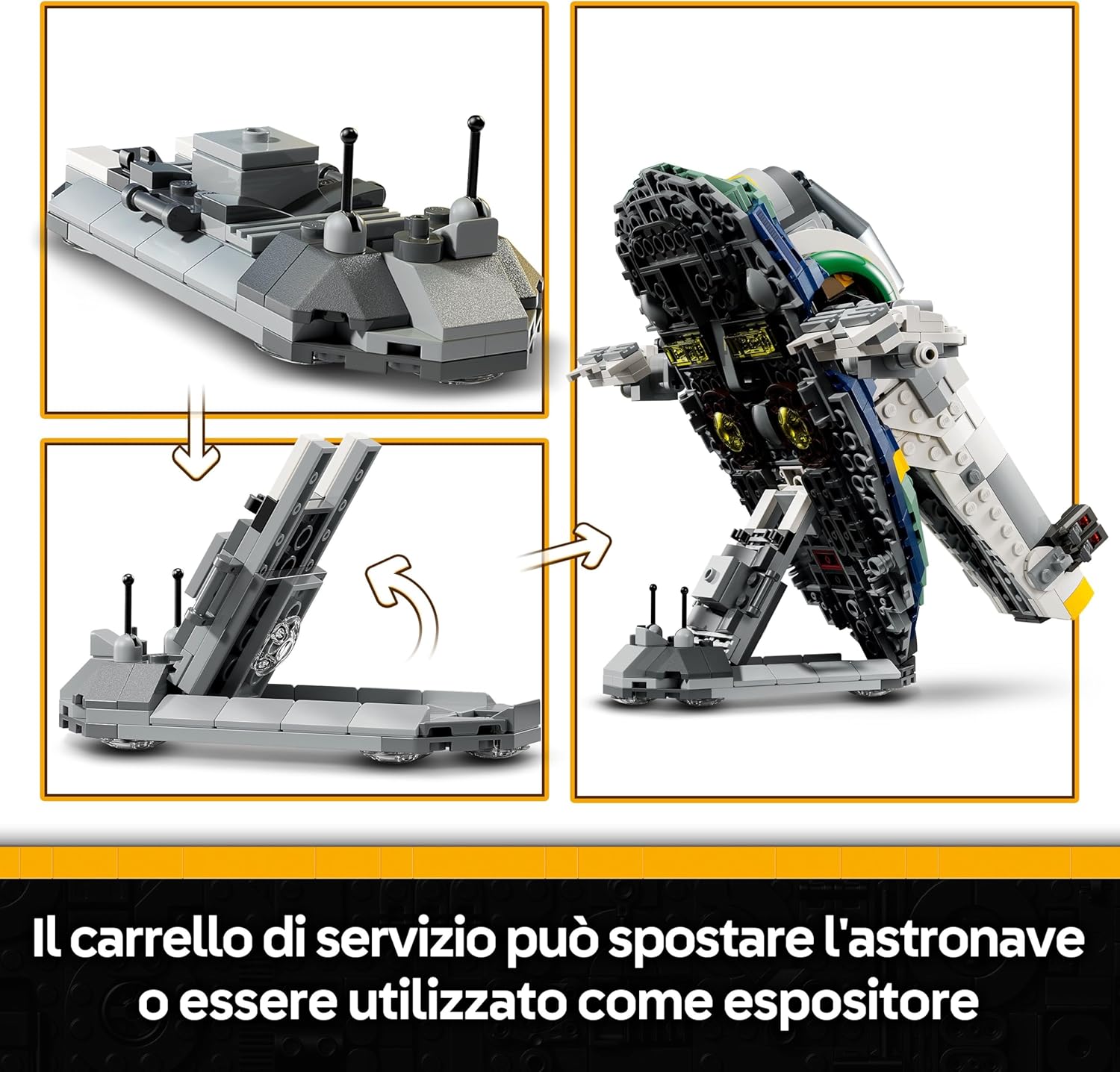 Thumbnail 3 de LEGO Star Wars 75433 Astronave di Jango Fett – Nave stellare con ali rotanti e 3 minifigure per esposizione