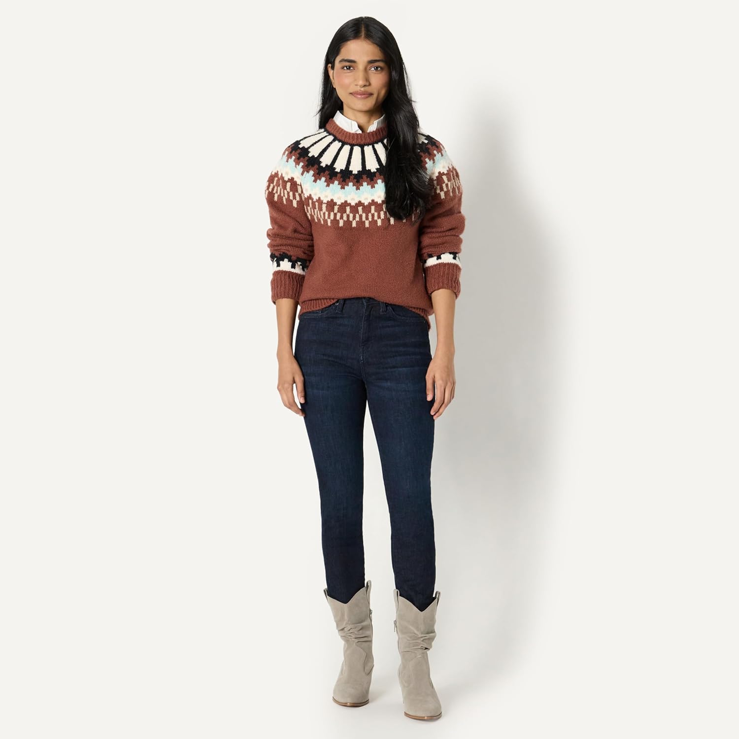 Thumbnail 5 de Amazon Essentials Damen modische halbhohe Westernstiefel – mit 5,7 cm Blockabsatz und seitlichem Reißverschluss