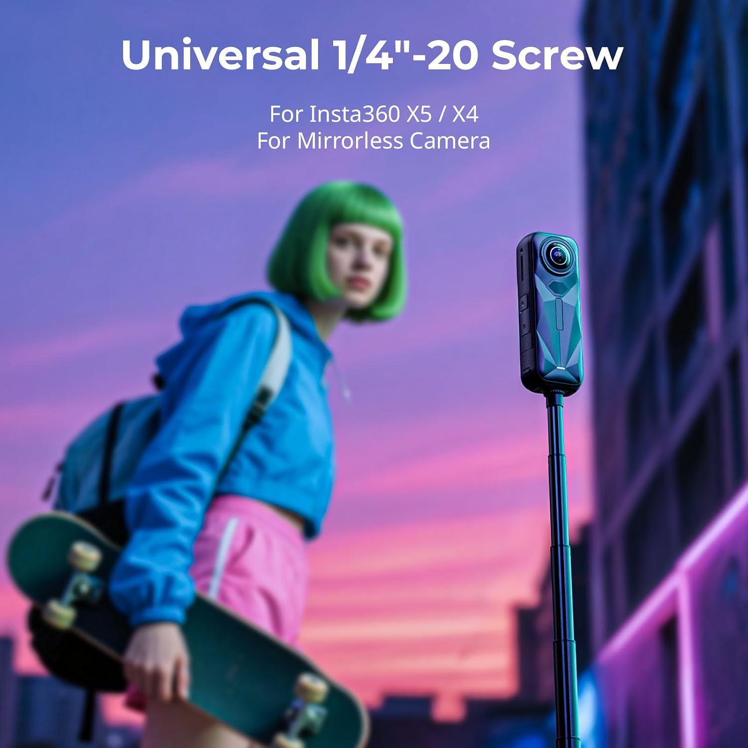 Detalle 2 de SMALLRIG 59" Selfie-Stativ (VT-08-5284) für GoPro, DJI Action und Insta360 X4/X5