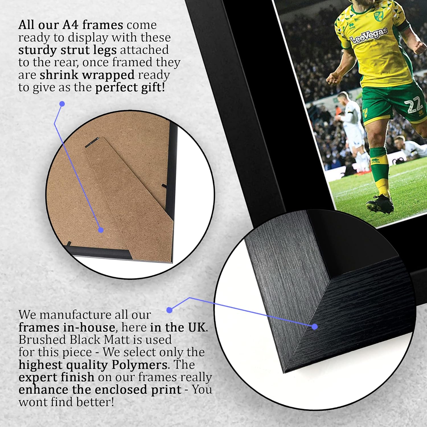 Thumbnail 6 de HWC Trading Teemu Pukki Norwich City framed autograph picture (A4)