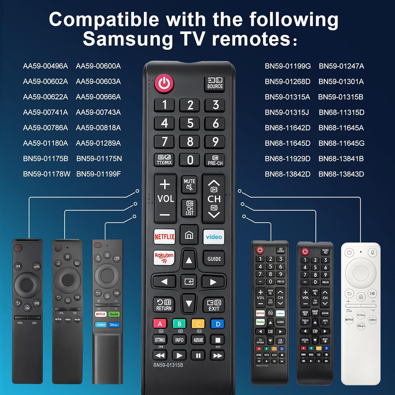 Thumbnail 4 de Samsung Smart TV Remote Universal replacement for Samsung TVs