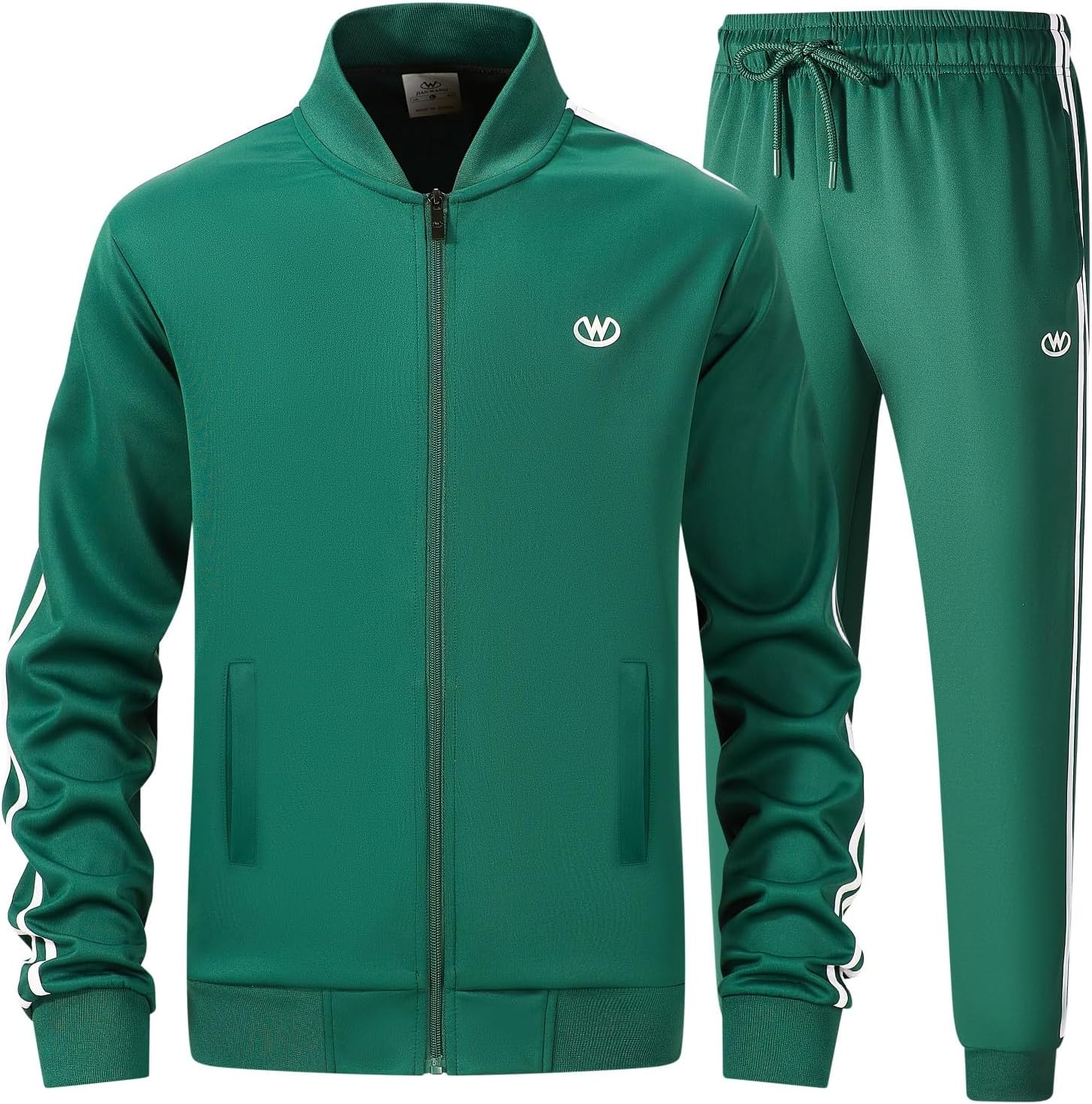 Detalle de wiebdncj Herren Trainingsanzug im 2-Teile-Set (Langarm) mit Jacke und Hose